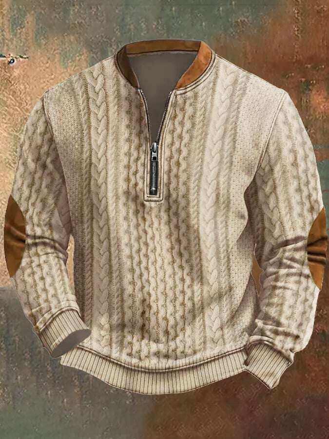 Męska bluza z kapturem zapinana na zamek w stylu vintage