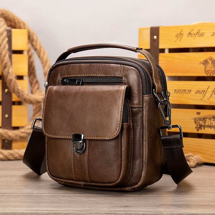 Męska torba wycieczkowa z prawdziwej skóry Crossbody torba na ramię Vicochic