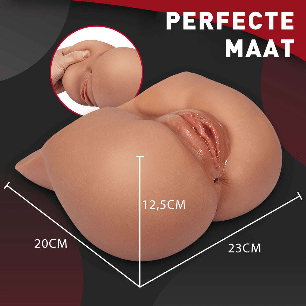 Braun masturbador realista textura 3D 2 túneis de amor buceta