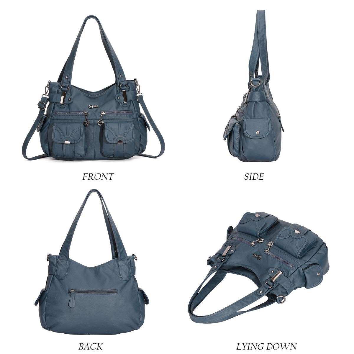 Bolsa de couro premium com muitos bolsos