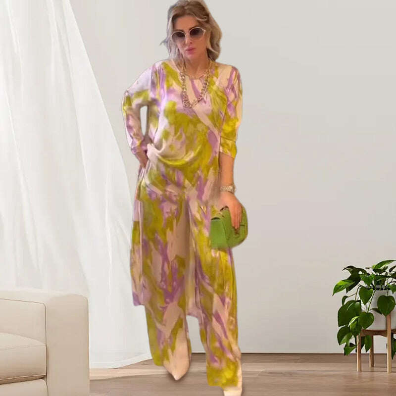 🌸2024 Нови продукти💖Дженски костюм с принт