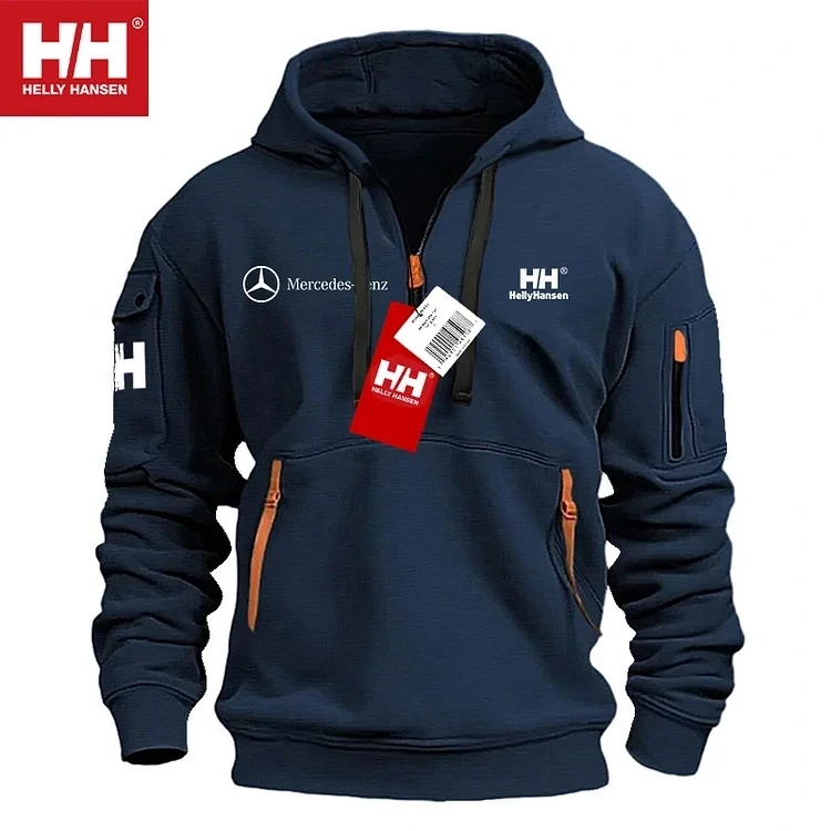 💕Helly Hansen® | Mercedes-Benz novo pulôver com zíper solto outono e inverno, desconto, quantidade limitada