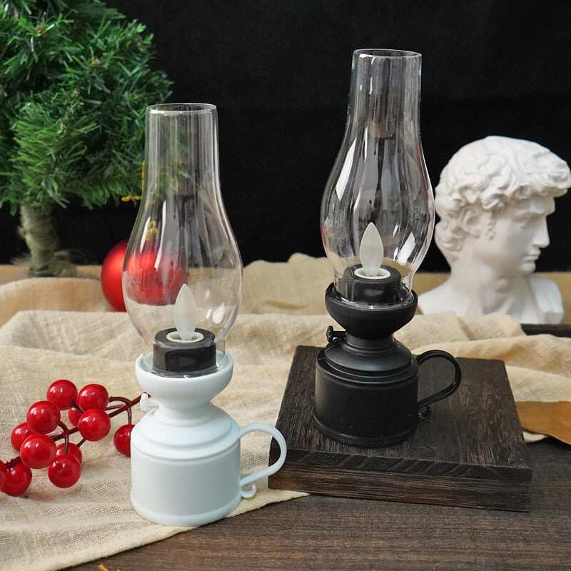 ✨🕯️Lampa naftowa LED Vintage Elektroniczna świeca obrotowa