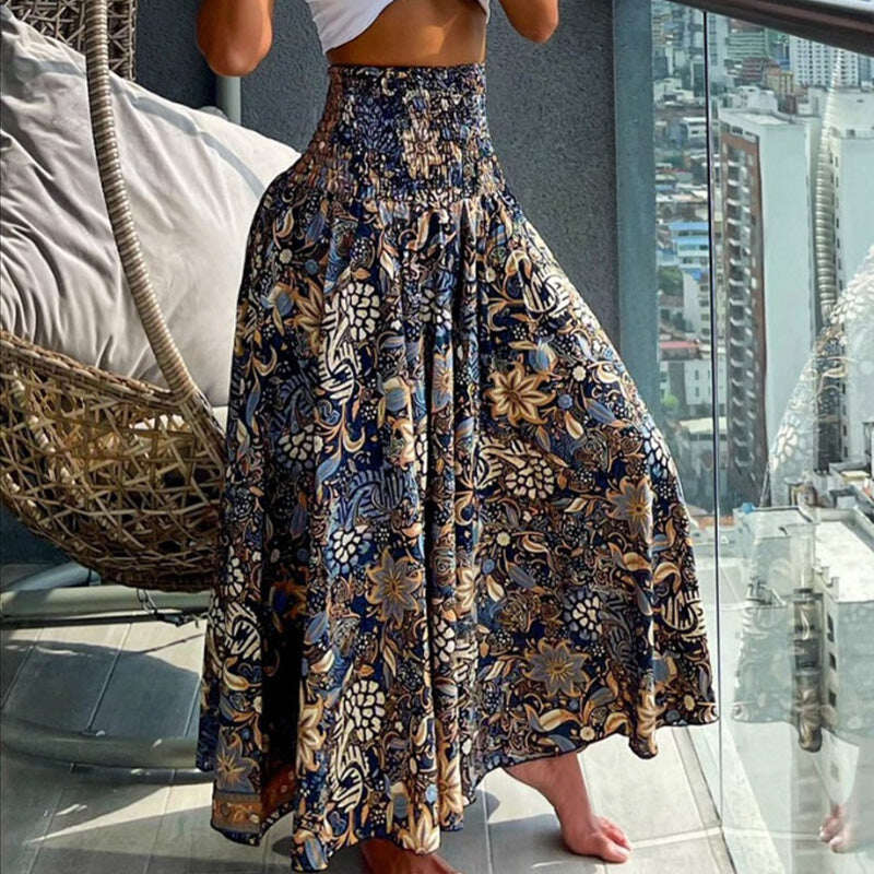 2025 nova saia floral casual fashion com meio corpo