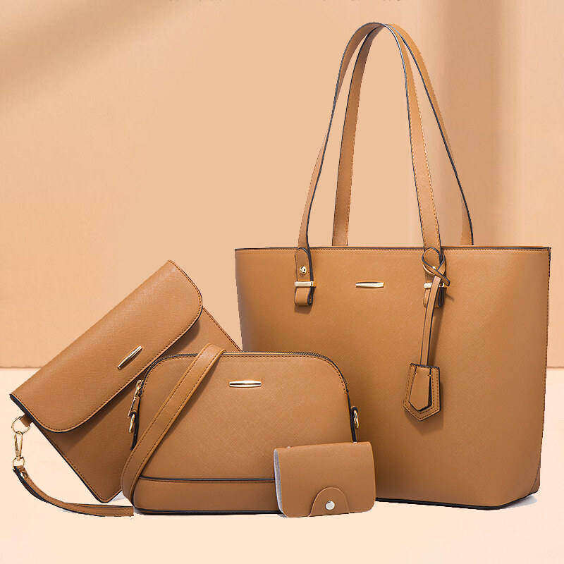 Conjunto de bolso de cuero de varias piezas hecho a mano