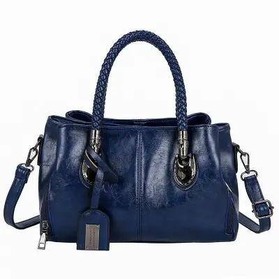 ВИНТИДЖ ТРОЙНА ЧАНТА ПРЕЗ РАМО ОТ ВОСЪЧНА И ОМАСЛЕНА КОЖА BOSTON