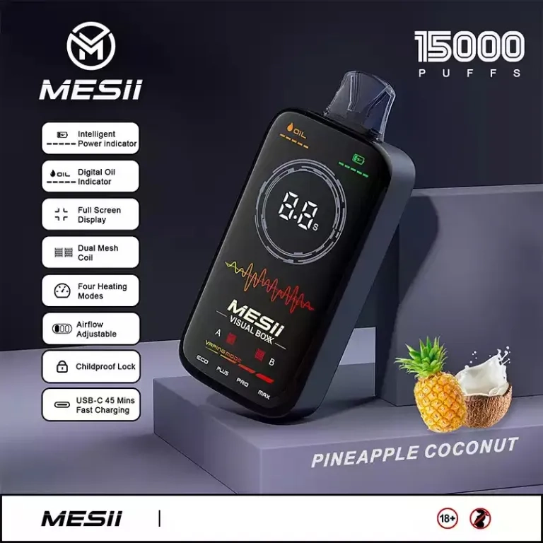 Mesii visual boxx 16000 puffs teljes képernyős kijelző eldobható vape tömeges vásárlás nagykereskedelmi