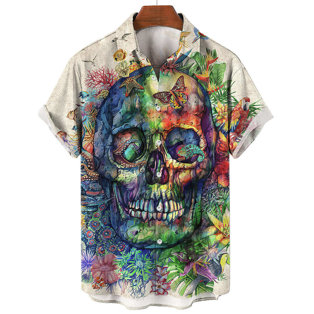 CAMISETA HAWAIIAN SKULL