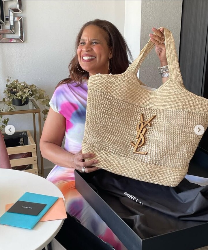 ICARE Raffia Crochet Grande Sacola de Compras