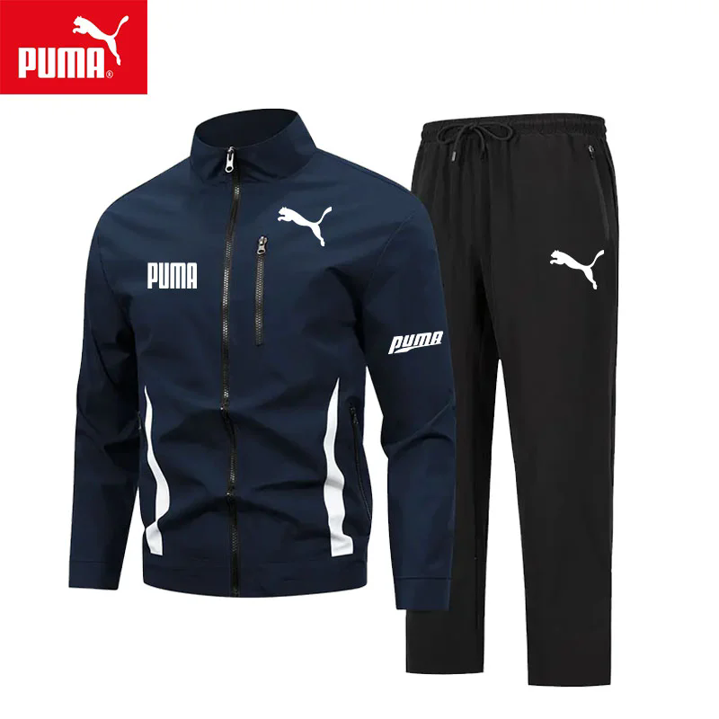 PUMA® 2025 NOVO CONJUNTO DE JAQUETA E CALÇA DE TREINO DE DUAS PEÇAS MASCULINO
