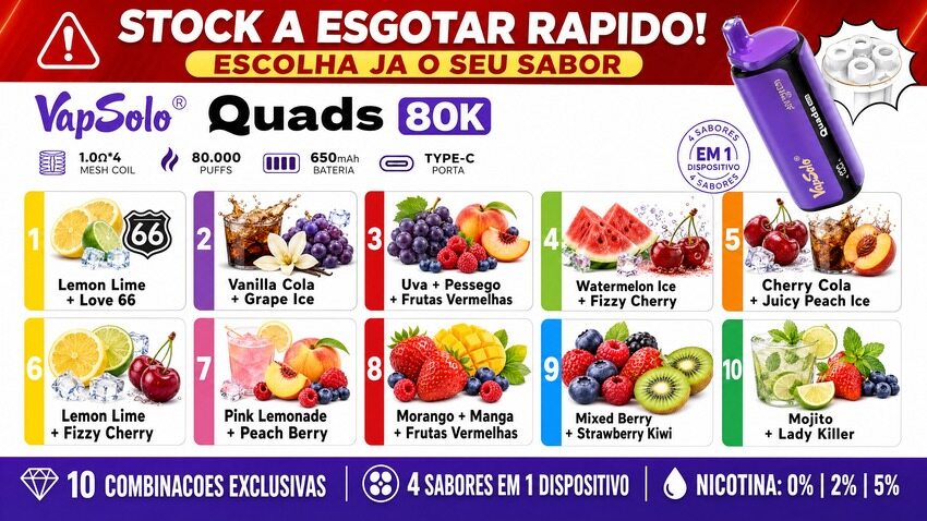 VapSolo Quads 80K Sabores