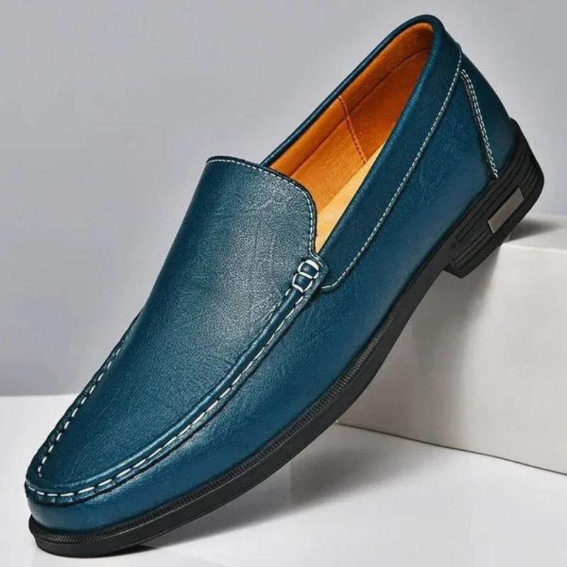 Mocassins masculinos de couro legítimo italiano