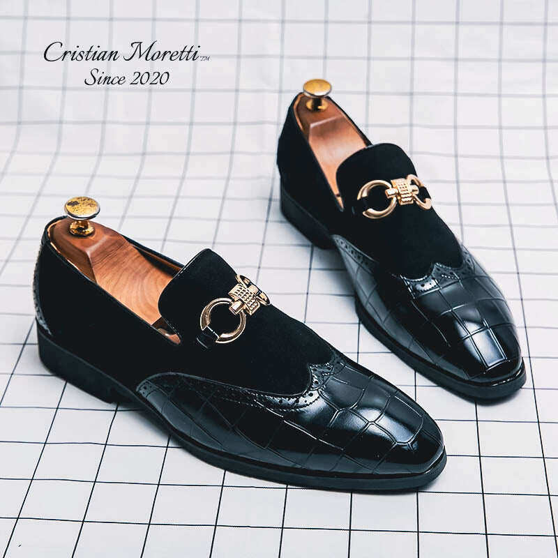 Sapatos Slip-on de Couro Nubuck Premium 