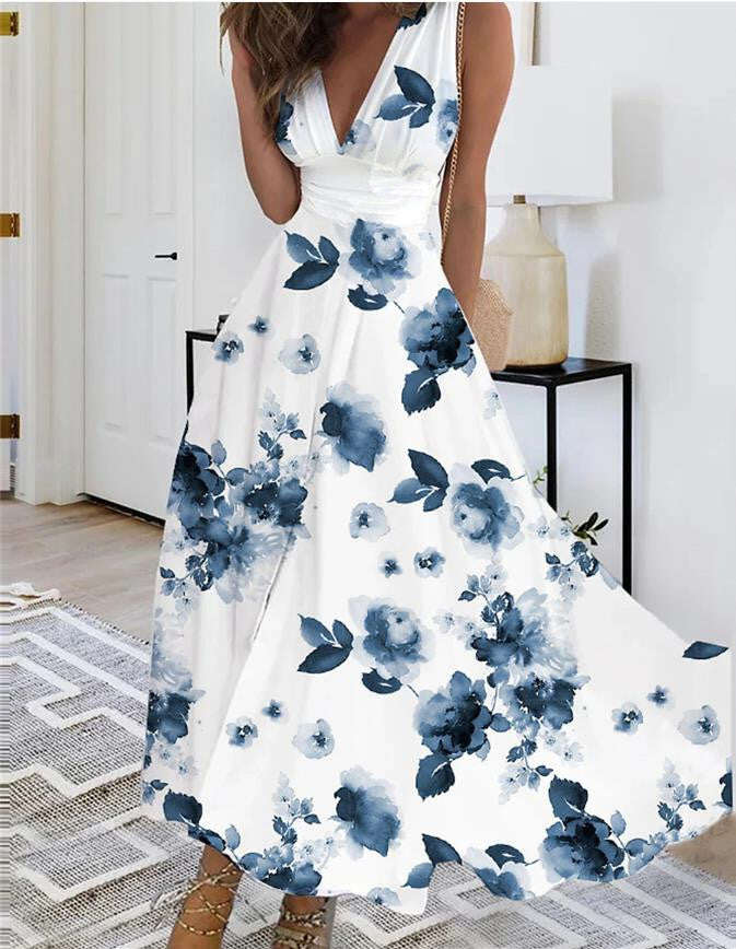 Vestido elegante feminino sem mangas