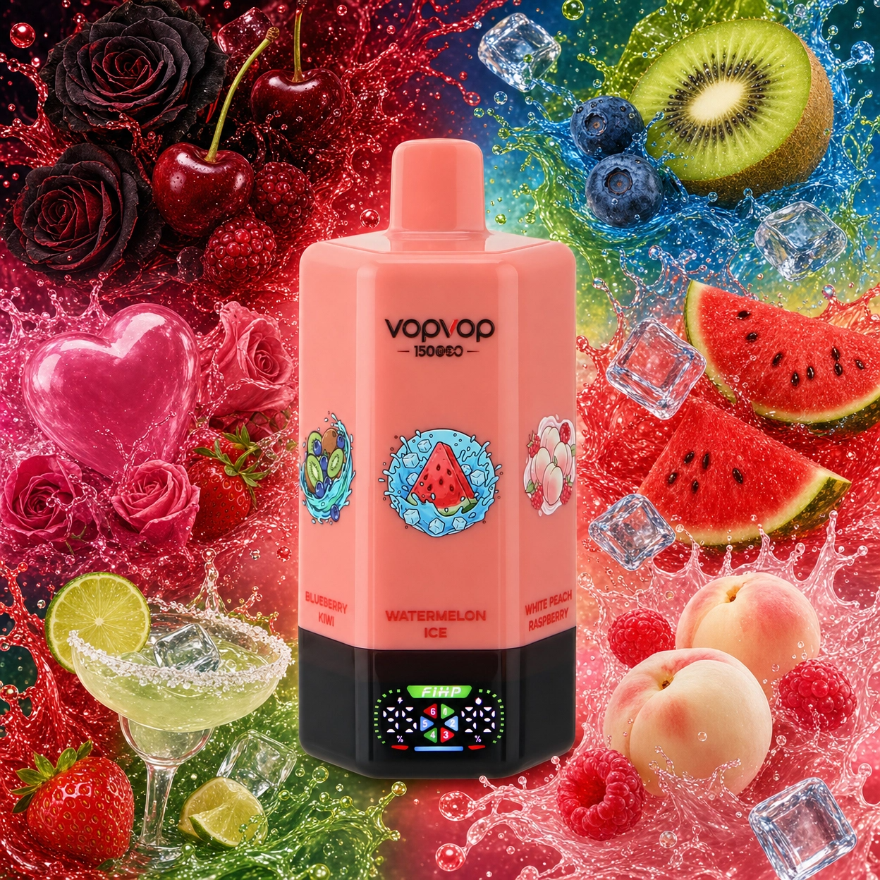 vopvop-150k-6in1-coral-lady-killa-love666-strawberry-margarita-kiwi-blueberry-watermelon-ice-white-peach-raspberry