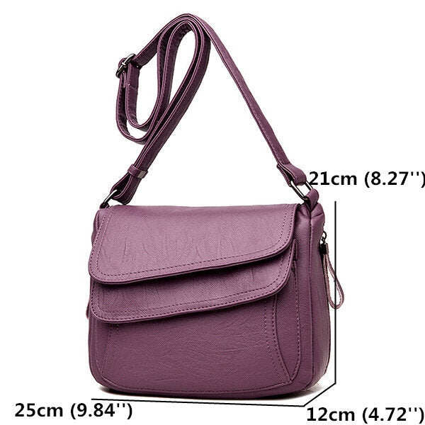 Bolsa de ombro sólida feminina Bolsa de ombro casual com vários slots