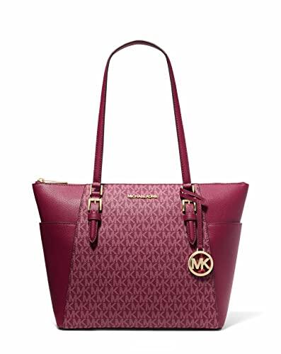 Michael Kors Charlotte Bolsa grande com zíper superior