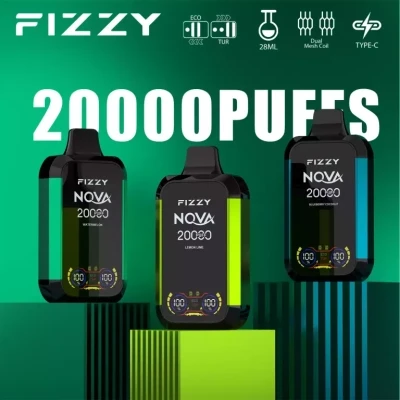 Fizzy Nova 20000 Puffs Rechargeable Disposable Vape – Smart LCD Display, Dual Mesh Technology, Low MOQ, Fast EU Shipping