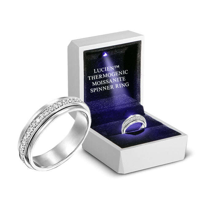 🎉Frete grátis somente hoje🎉Lucien™ Thermogenic Moissanite Spinner Ring（Desconto por tempo limitado 🔥 Último dia）