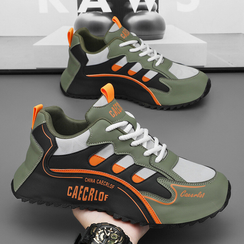 2025 novos sapatos casuais masculinos com solas grossas