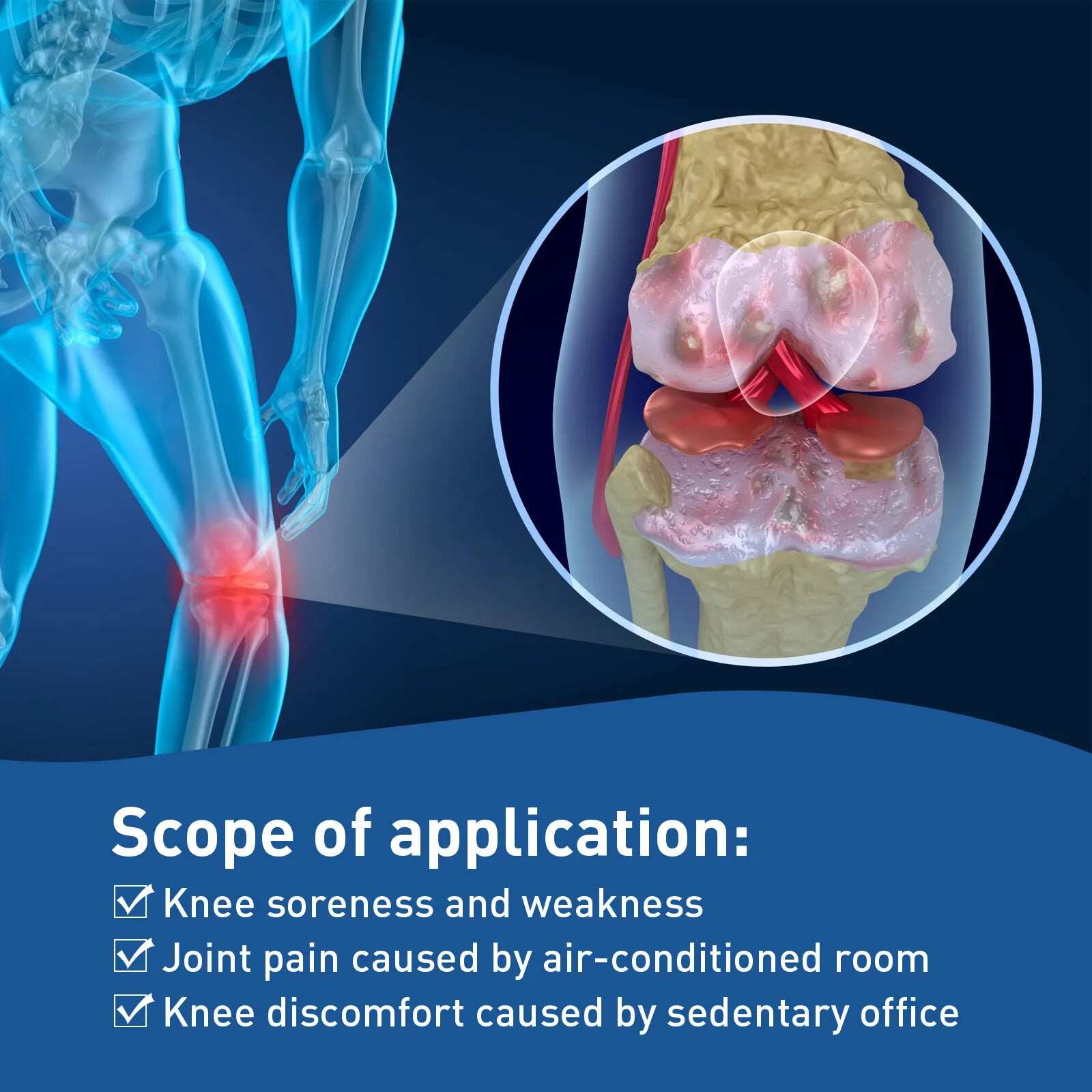 Adesivos para alívio da dor no joelho