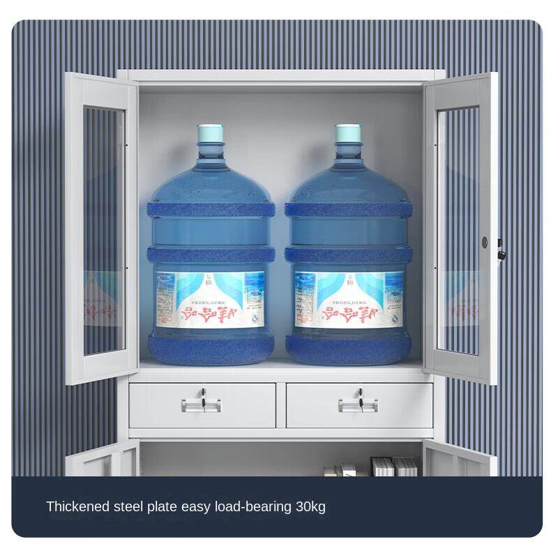 Factory Direct 1850*900*400mm Adjustable Layer Plate Double Drawer Four Door Filing Cabinet with Key Lock