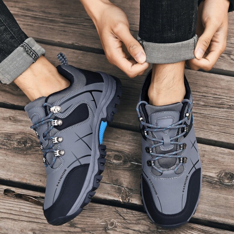 (🔥Mais vendidos)  Últimos sapatos de caminhada ao ar livre de couro genuíno masculino antiderrapante à prova d'água