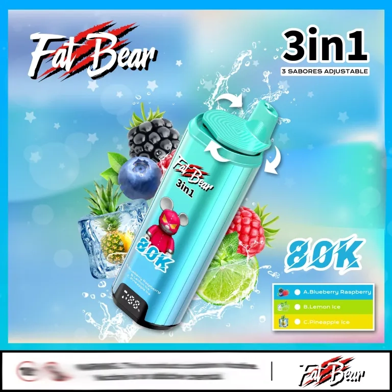 AIVONO AIM FAT BEAR 80000 PUFFS VAPES Strawberry ice + watermelon ice + b-pop