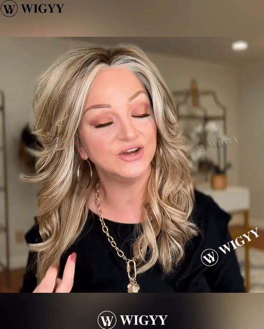 Peruca elegante com cachos destacados Wigyy