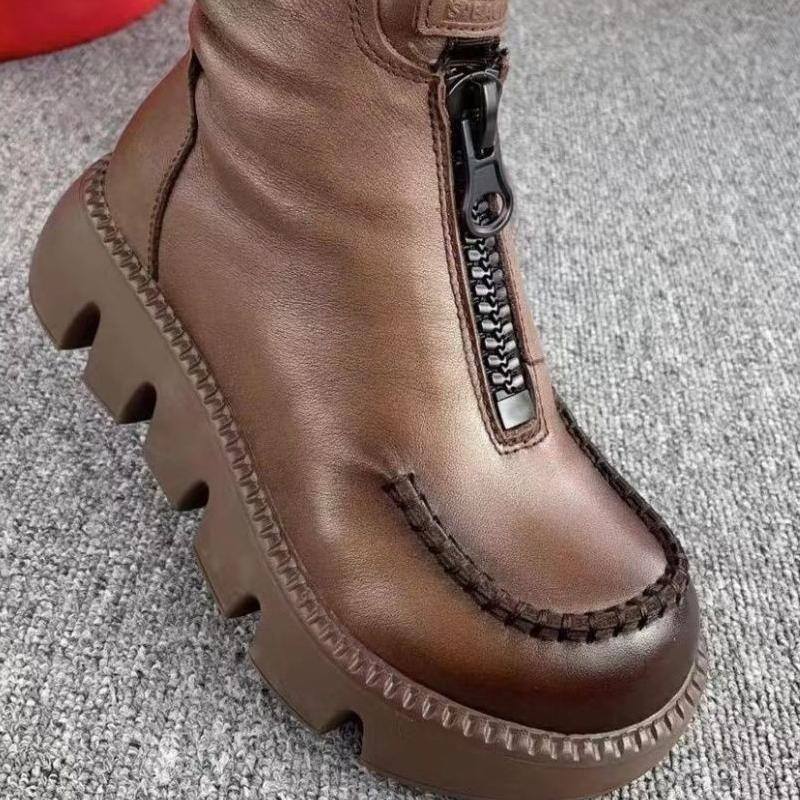 Botas curtas quentes de couro PU feminino (50% de desconto)