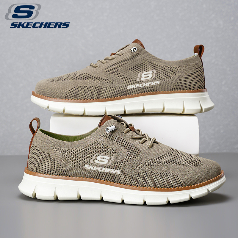 Novos mocassins leves com atacadores da Skechers, casuais, respiráveis ​​e voadores