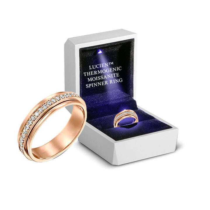 🎉Frete grátis somente hoje🎉Lucien™ Thermogenic Moissanite Spinner Ring（Desconto por tempo limitado 🔥 Último dia）