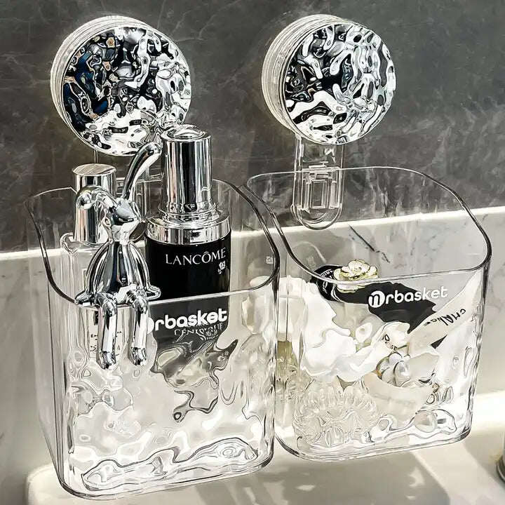 FYZALA™️ Prateleira com ventosa em estilo de luxo leve com motivo glaciar
