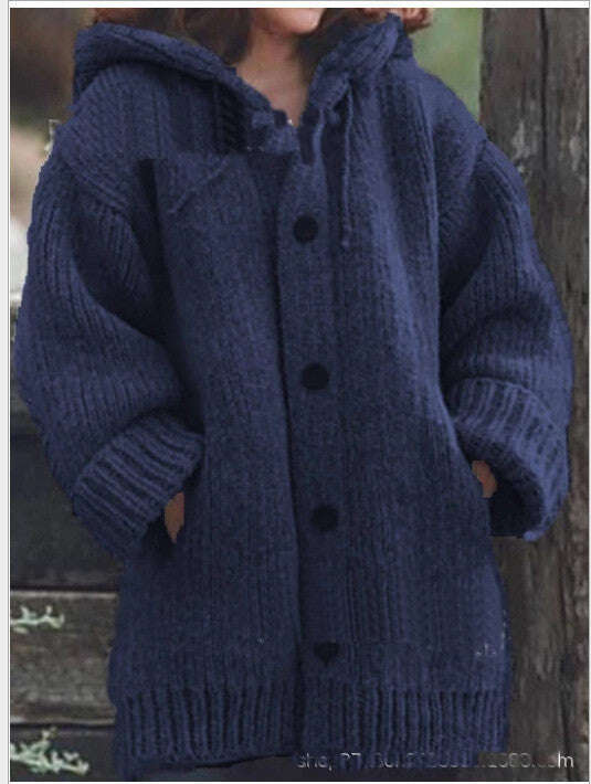 NOVO | COLETE MALHA COM BOTÕES COM CAPUZ