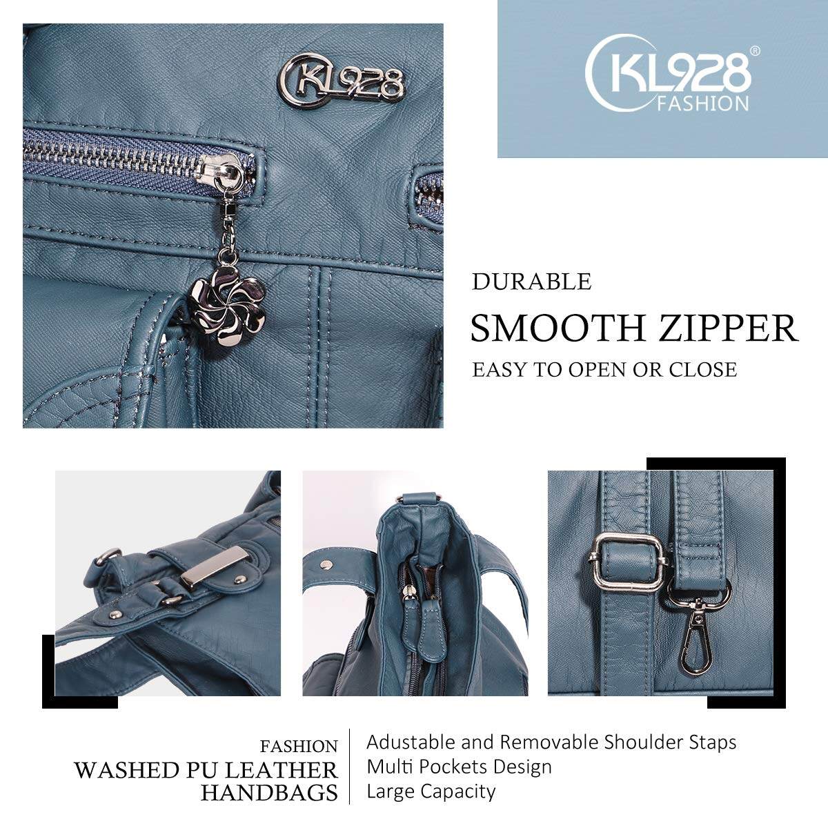 Bolsa de couro premium com muitos bolsos