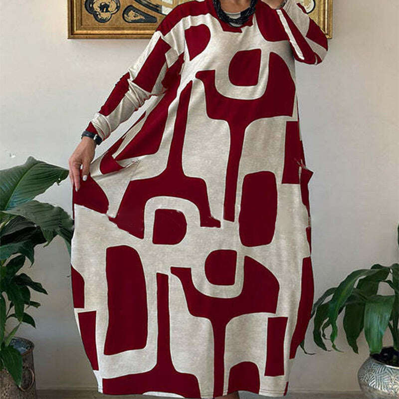 ✨Vestido feminino de manga comprida com estampa