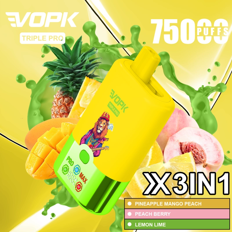 vopk triple pro 75000 puffs Double Apple ice & Rainbow Candy & Cherry Candy ice