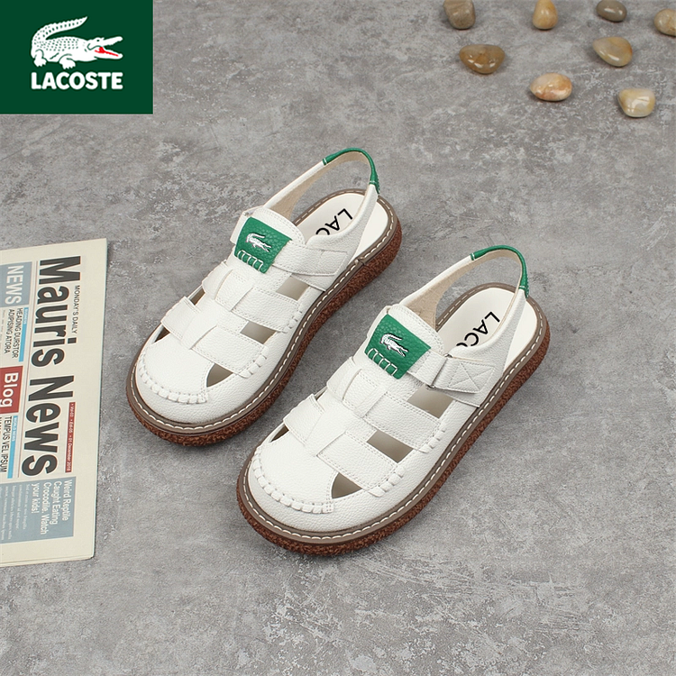 Nowe sandały damskie skórzane Lacoste 2025