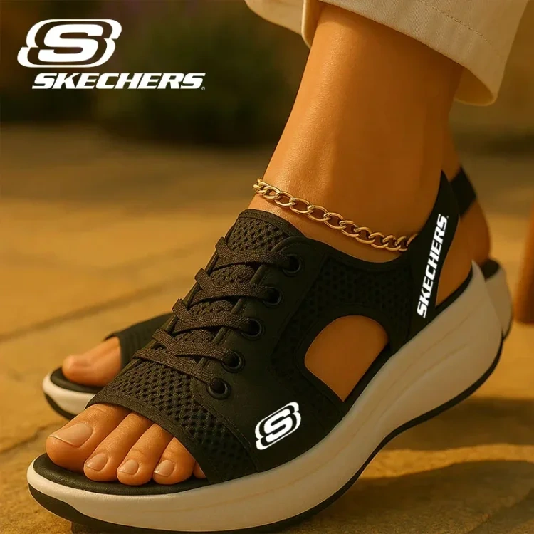 SKECHERS@2025 új szandálok sporthoz, szabadidőhöz, fűzős talpú cipőkhöz és masszázshoz