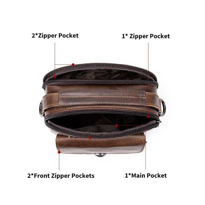 Męska torba wycieczkowa z prawdziwej skóry Crossbody torba na ramię Vicochic