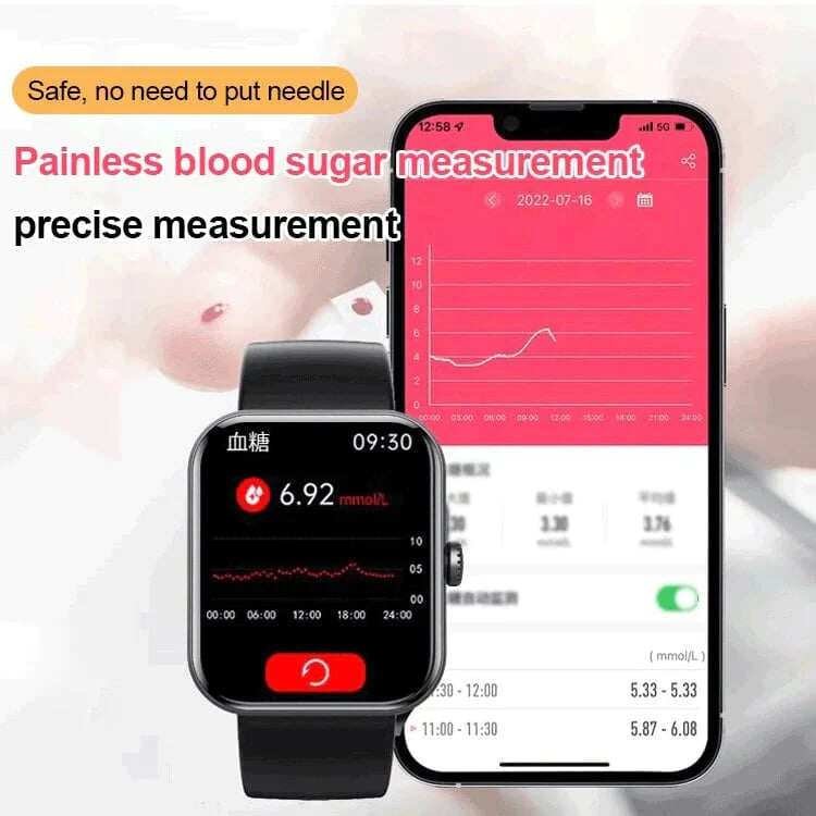 [Całodzienne monitorowanie tętna i ciśnienia krwi] Modny smartwatch Bluetooth