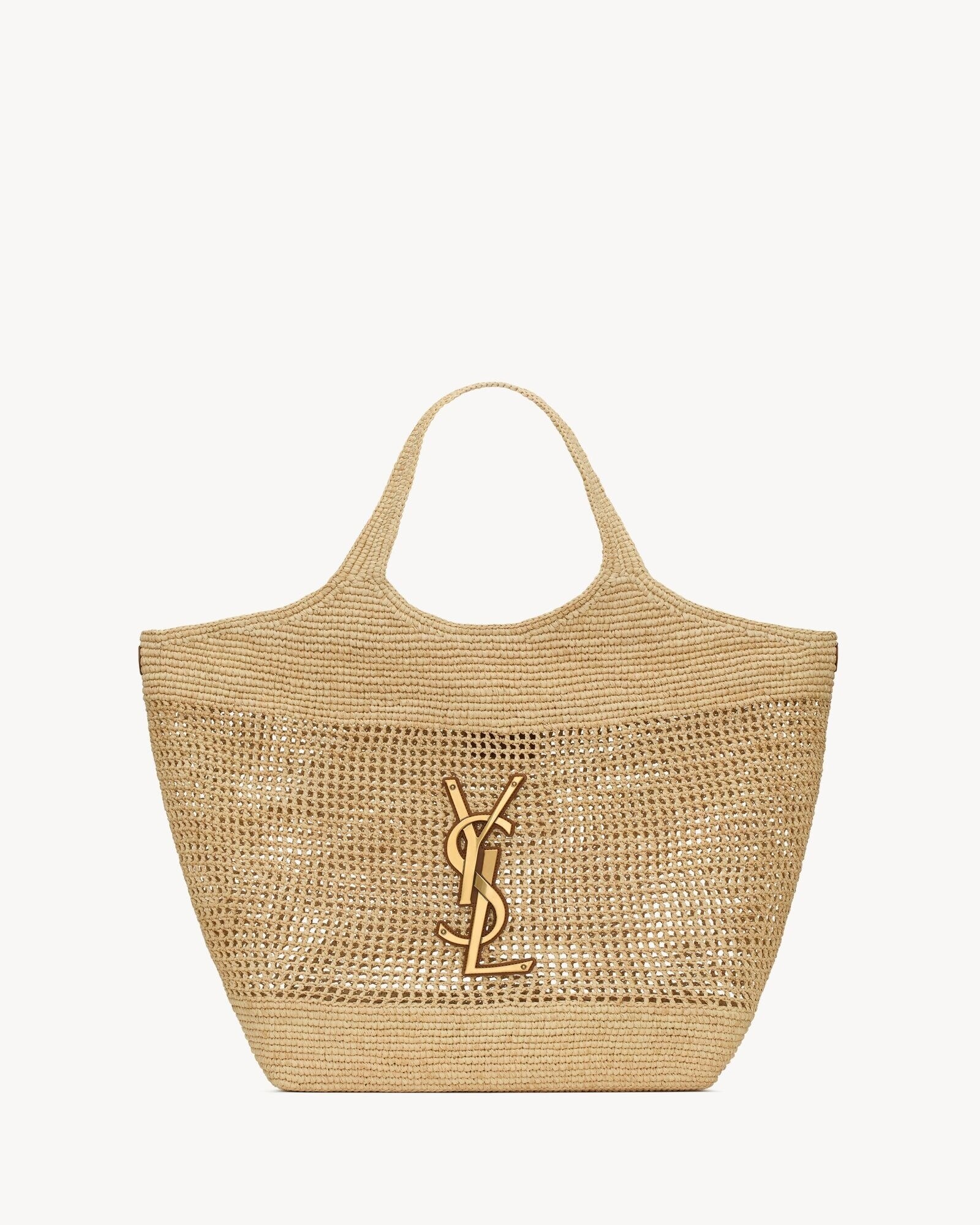 ICARE Raffia Crochet Grande Sacola de Compras