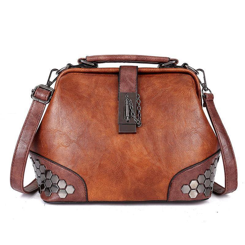 🔥Oferta especial🔥Bolsa de ombro vintage feminina de couro
