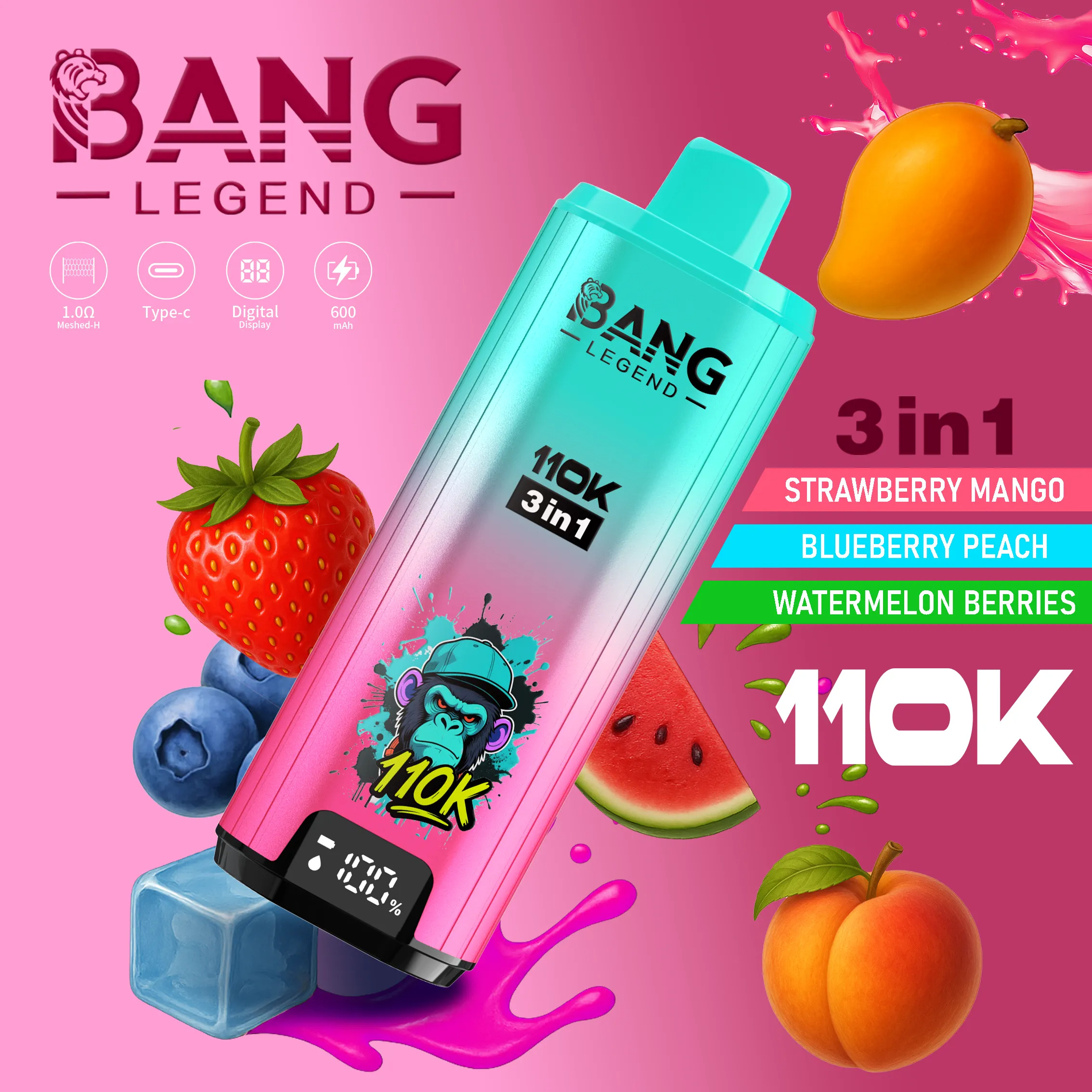 Bang Legend 110K Puffs Eldobható Vape – 12 íz | 3 az 1-ben íz-