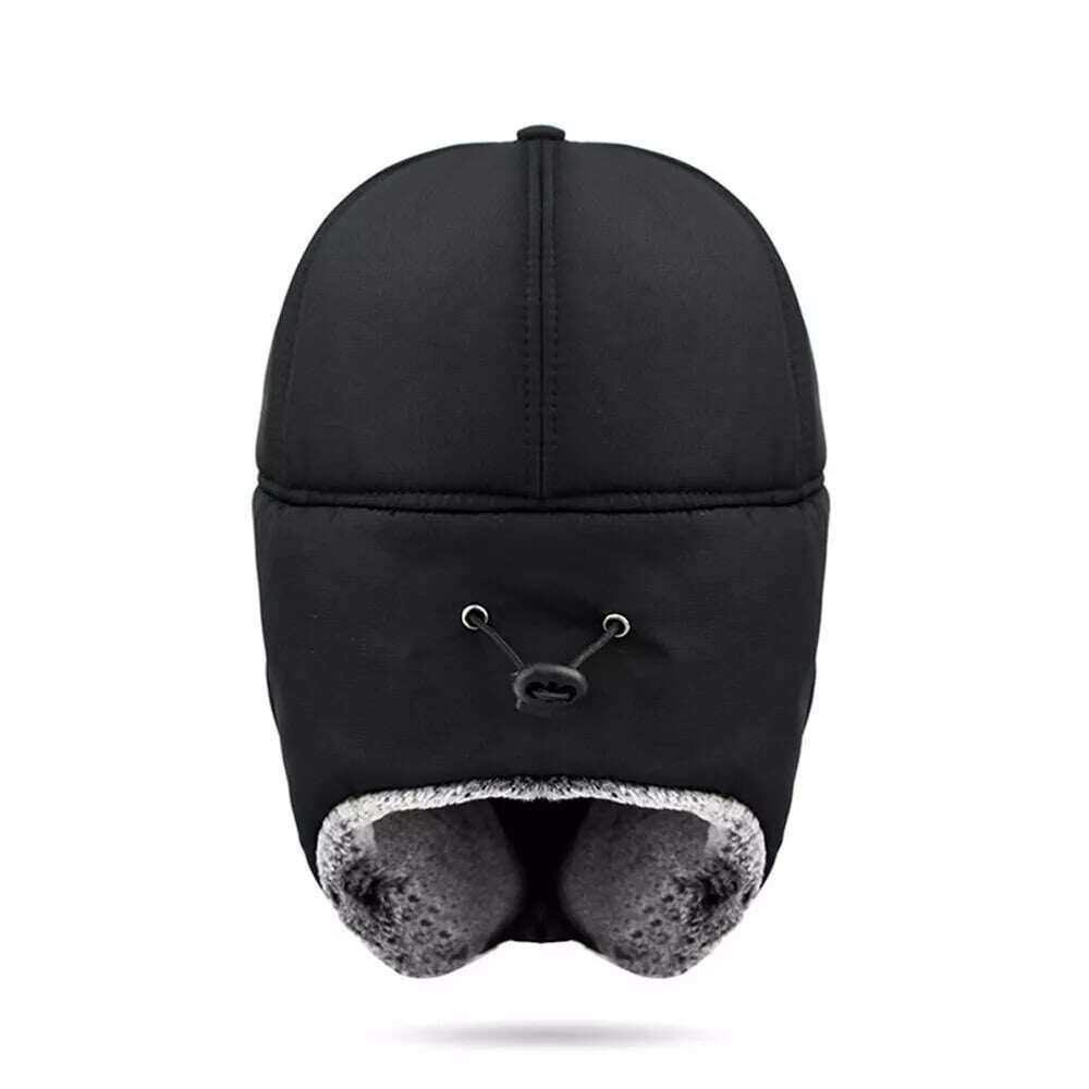 🧢❄️Ανδρικό χειμερινό καπέλο αυτιού Trapper Face Mask Fur Aviator Θερμικό καπέλο για χιόνι για σκι