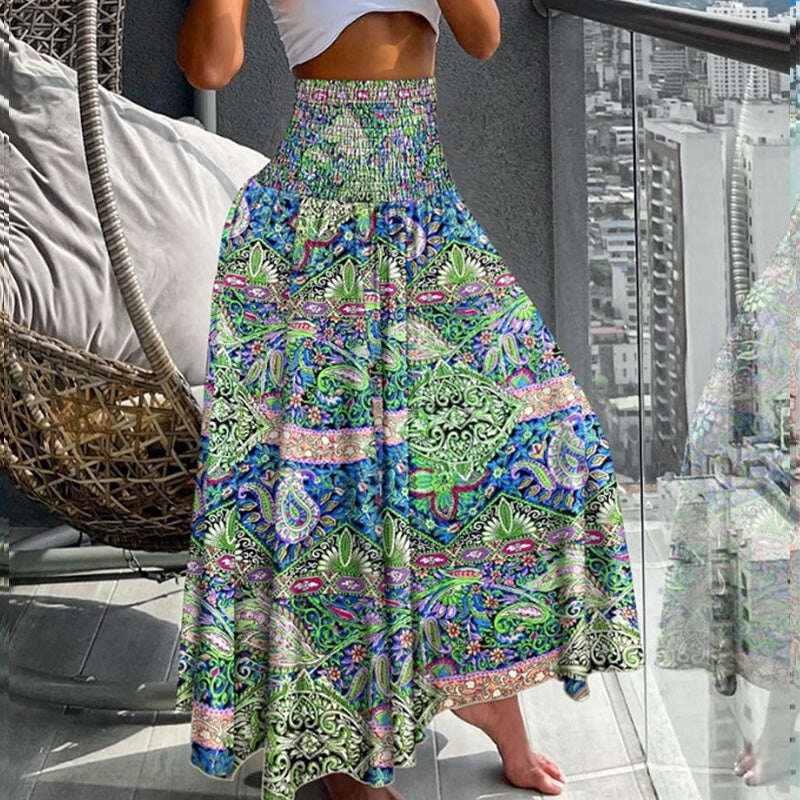 2025 nova saia floral casual fashion com meio corpo