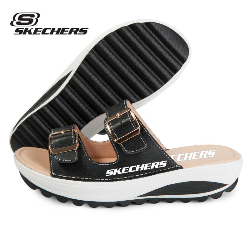 Új Skechers tavaszi-nyári női szandálok dupla bőr csattal és kényelmes pántokkal