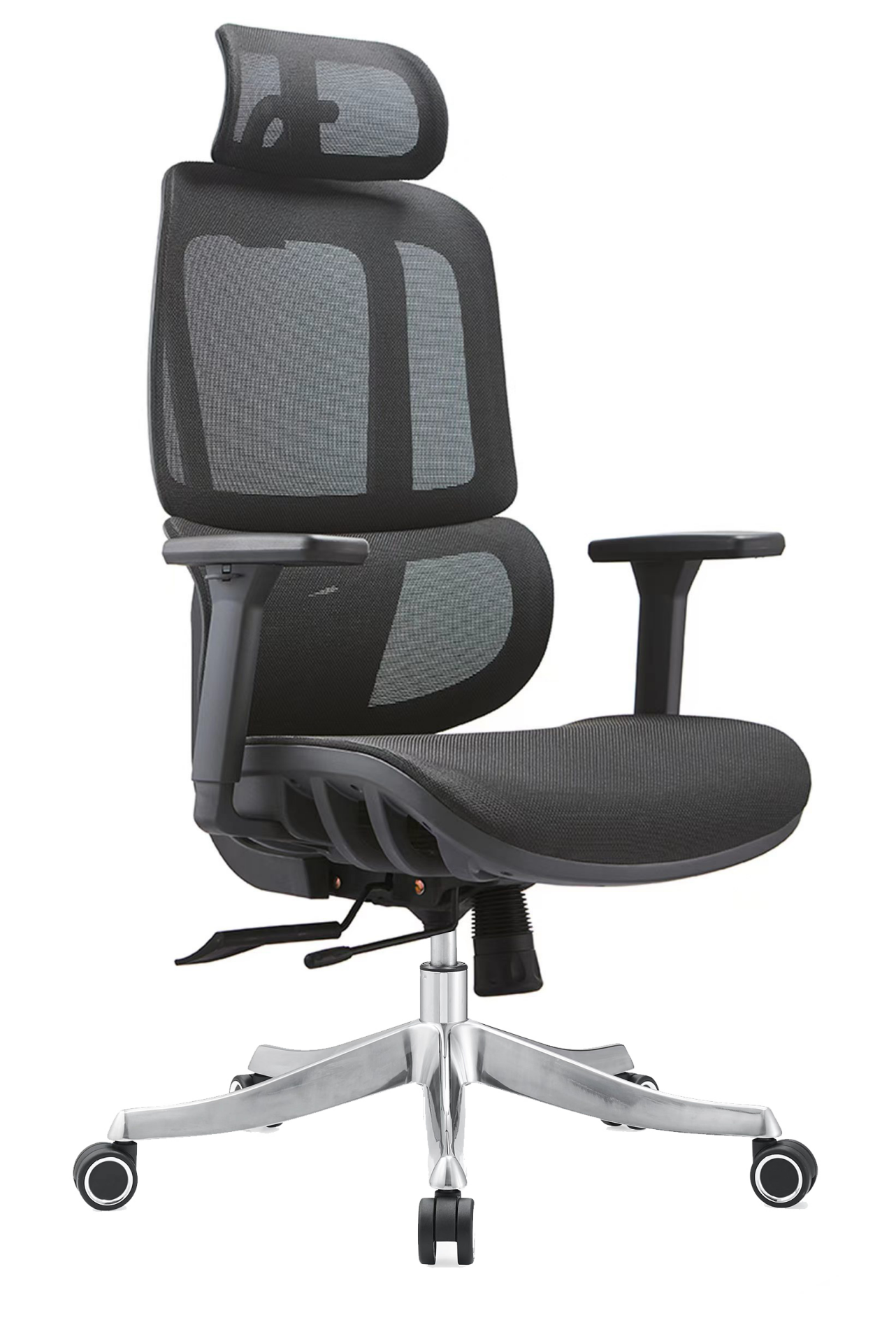 High-Quality Ergonomic Adjustable Headrest Mesh Breathable Office Chair with Silent Wheels 360-Degree Rotation