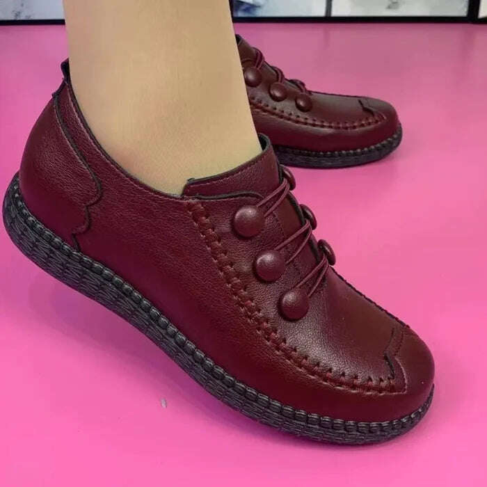 2023 novos sapatos ortopédicos de couro feminino