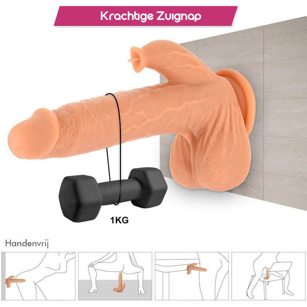 Realistyczne dildo do stymulacji łechtaczki 4 w 1 z przyssawką INS